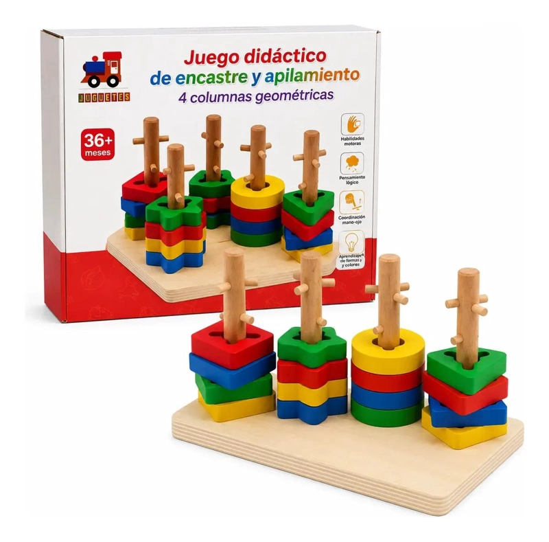 JUGUETE DIDACTICO DE MADERA PARA CLASIFICACION DE FORMAS - 1