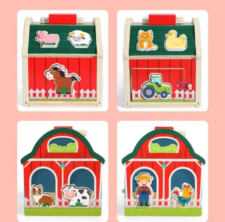 JUGUETE DIDACTICO DE MADERA GRANJA CON ANIMALES - 5