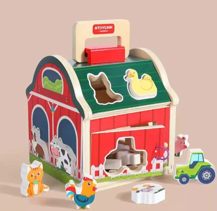 JUGUETE DIDACTICO DE MADERA GRANJA CON ANIMALES - 7