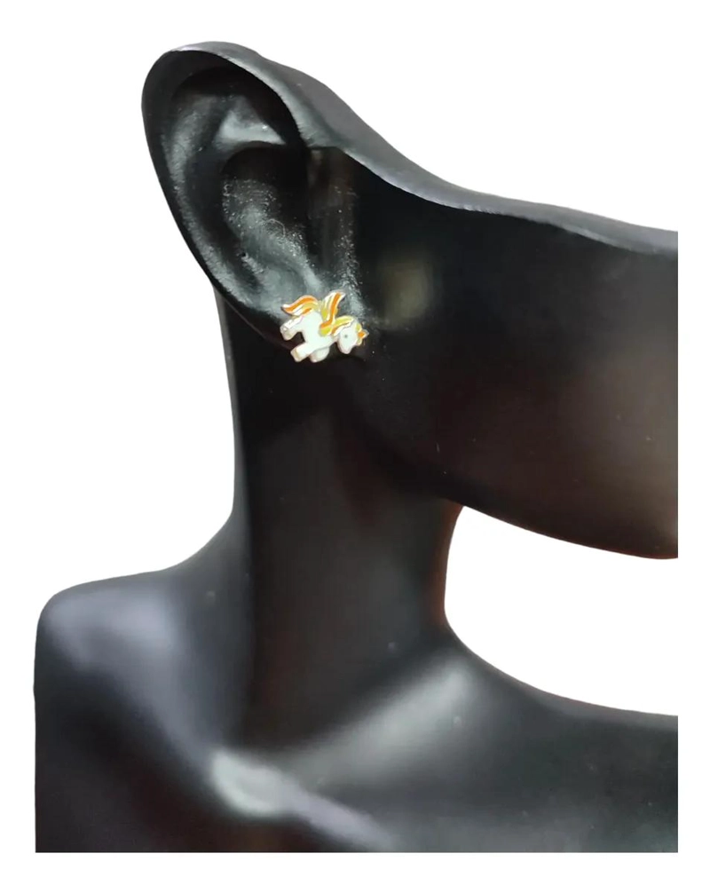 AROS DE UNICORNIO DE PLATA LEY 925 PARA NIÑAS - 3