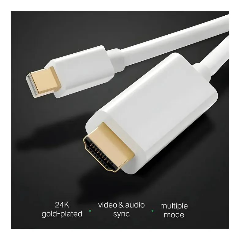 CABLE MINI DISPLAYPORT A HDMI 2 METROS PARA ALTA DEFINICION - 4