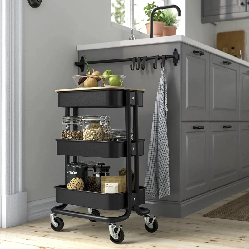 TAPA DE BAMBU PARA CARRITO ORGANIZADOR DE COCINA 36X26 CM - 3