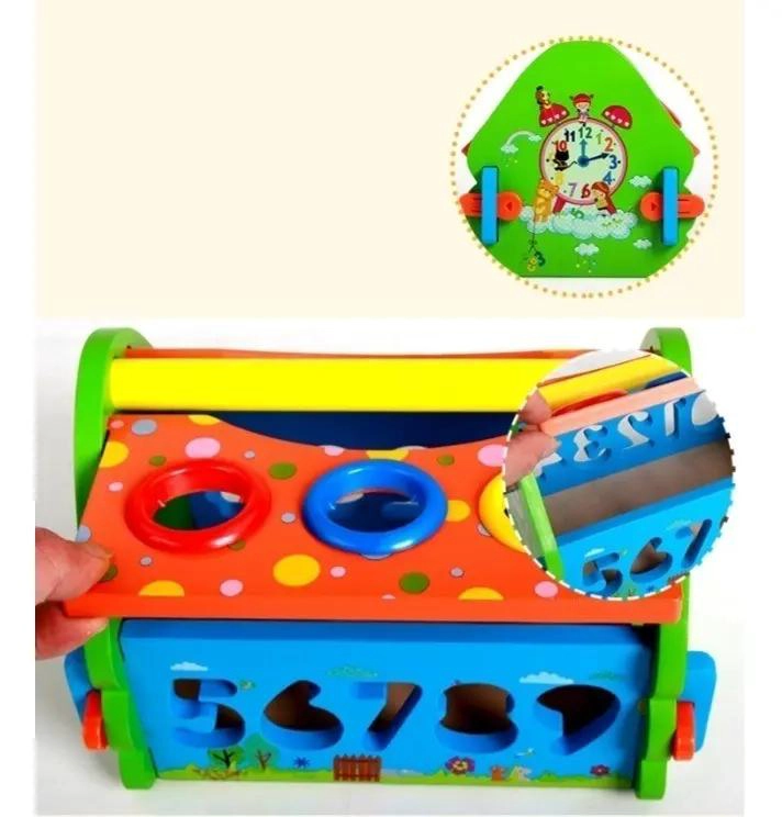 CASA DIDACTICA DE MADERA PARA NIÑOS CON ENCAJE MULTIFUNCIONAL - 3
