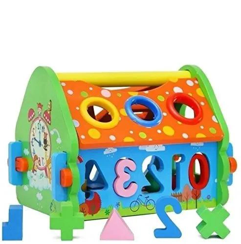 CASA DIDACTICA DE MADERA PARA NIÑOS CON ENCAJE MULTIFUNCIONAL - 5