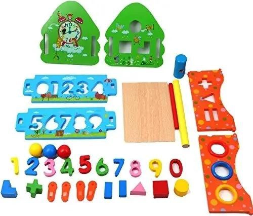CASA DIDACTICA DE MADERA PARA NIÑOS CON ENCAJE MULTIFUNCIONAL - 8