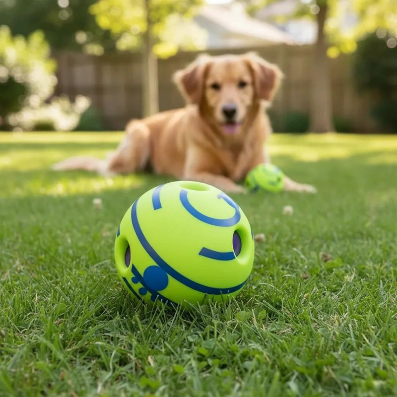 PELOTA SONORA VERDE PARA MASCOTAS ESTIMULA EL JUEGO - 3