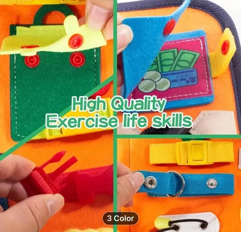 TABLERO SENSORIAL EDUCATIVO PARA NIÑOS DE 18 MESES A 6 AÑOS - 3
