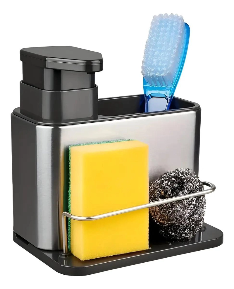DISPENSADOR DE JABON Y ORGANIZADOR DE ESPONJAS PARA COCINA - 6