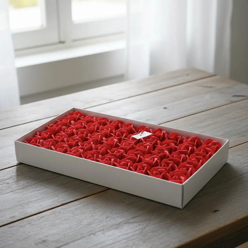 PACK DE 50 ROSAS DECORATIVAS DE JABON PARA REGALOS ESPECIALES - 1