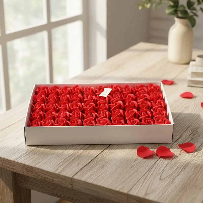PACK DE 50 ROSAS DECORATIVAS DE JABON PARA REGALOS ESPECIALES - 2