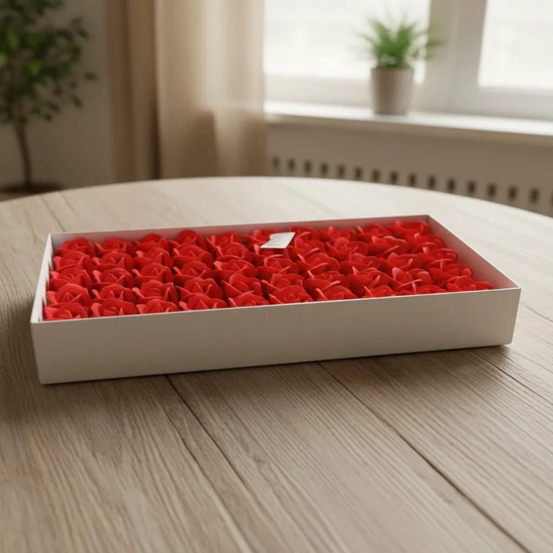 PACK DE 50 ROSAS DECORATIVAS DE JABON PARA REGALOS ESPECIALES - 3