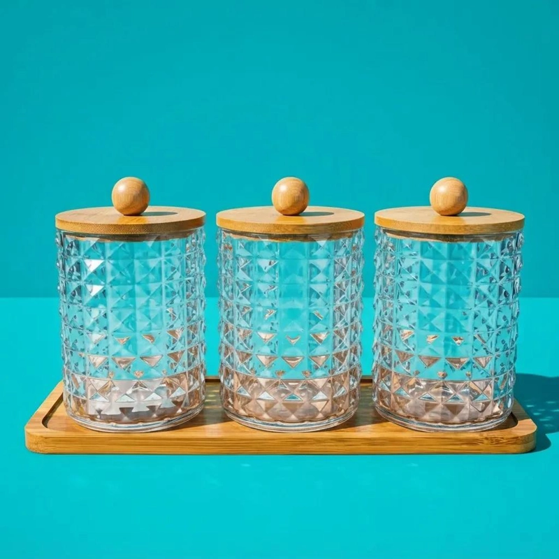 ORGANIZADOR DE ACRILICO CON TAPA DE BAMBU PARA BAÑO - 9