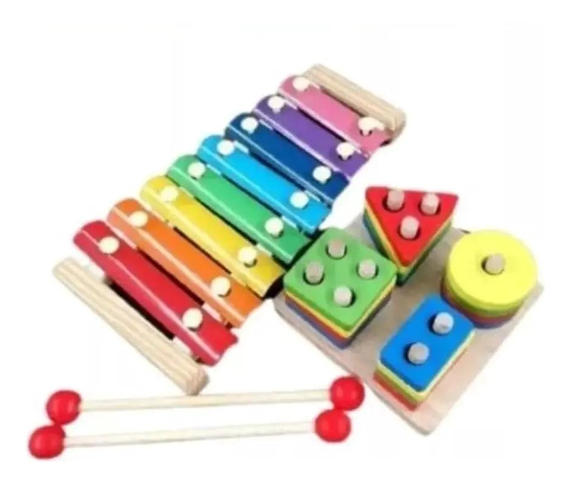 PACK DE JUGUETES DIDACTICOS DE MADERA PARA BEBE S - 1