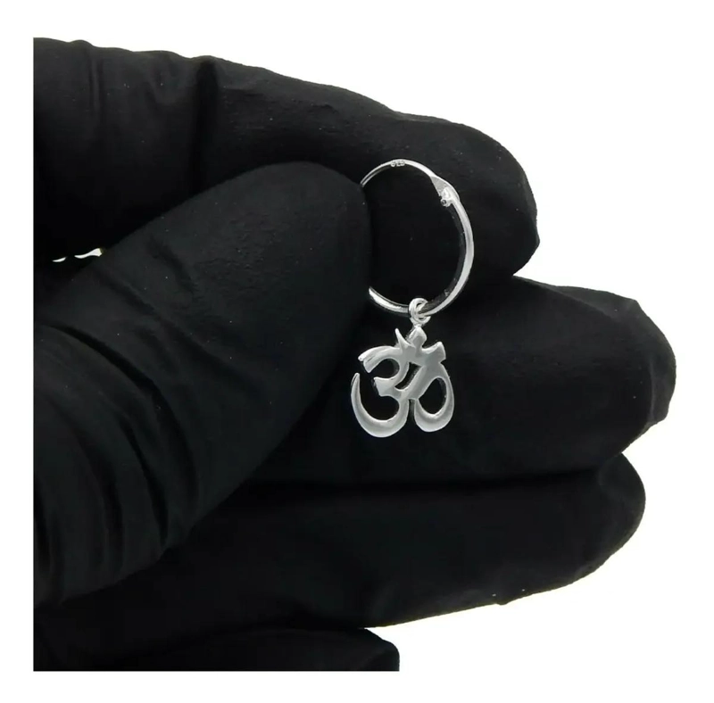 AROS COLGANTES DE PLATA 925 CON DISEÑO DE OM 3O YOGA - 2