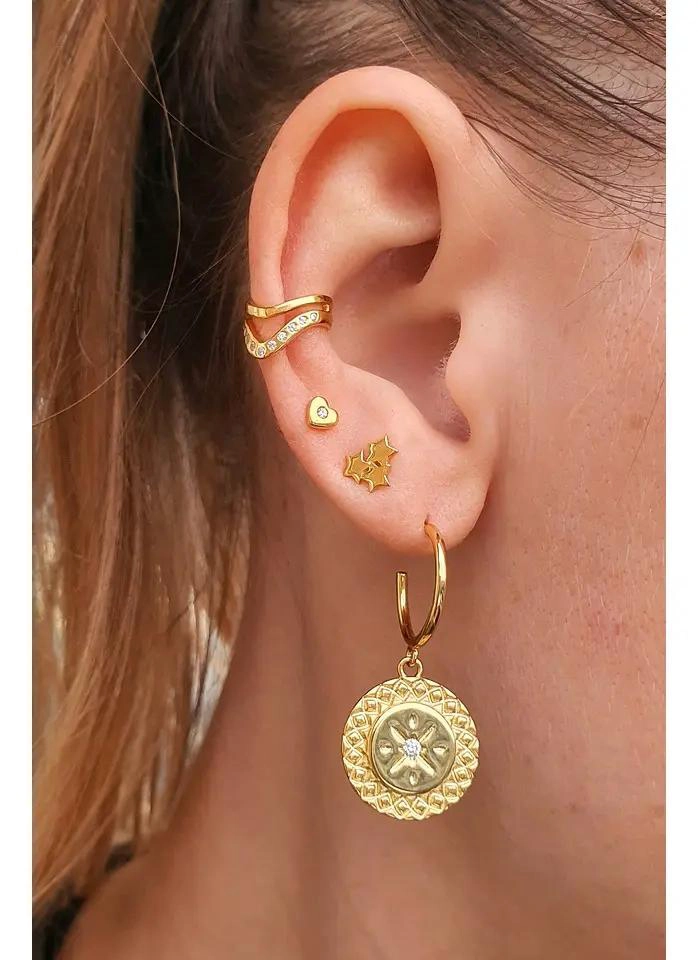 PENDIENTES MINI ESTRELLAS DORADAS EN PLATA 925 BAÑADA EN ORO - 2