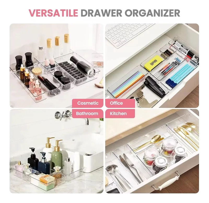 SET DE 25 ORGANIZADORES TRANSPARENTES PARA CAJONES Y ESCRITORIO - 6