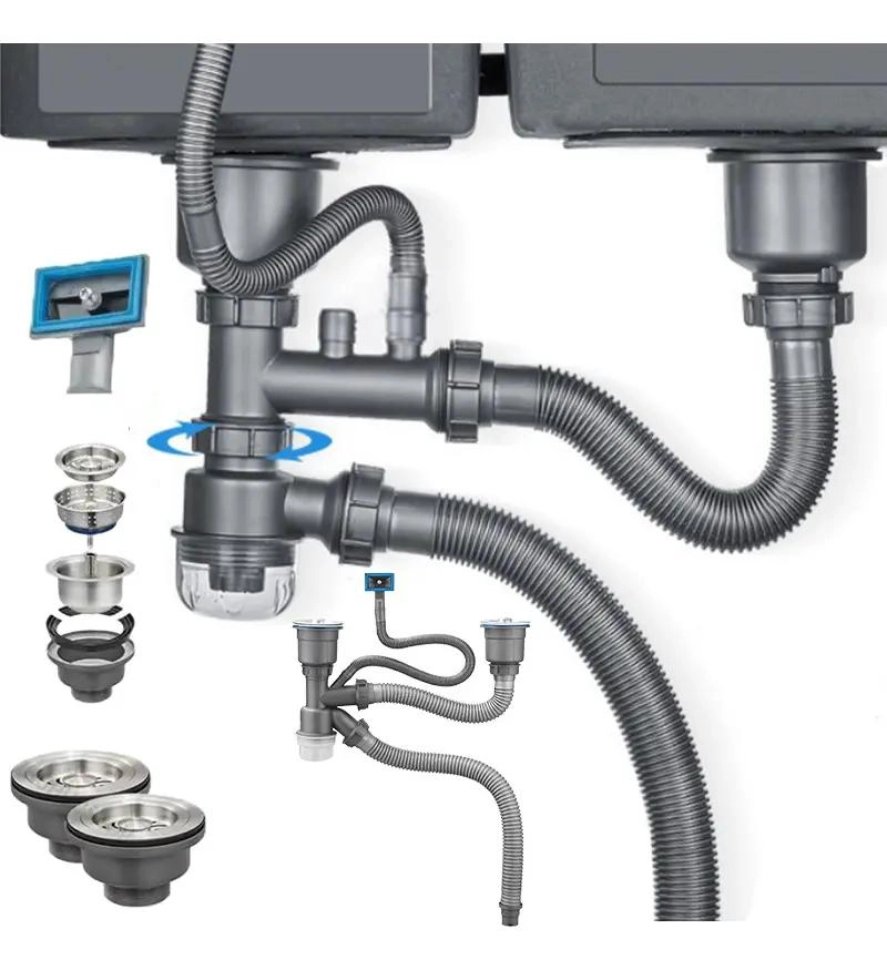 JUEGO DE FILTRO DE DRENAJE PARA FREGADERO DE COCINA Y BAÑO - 5