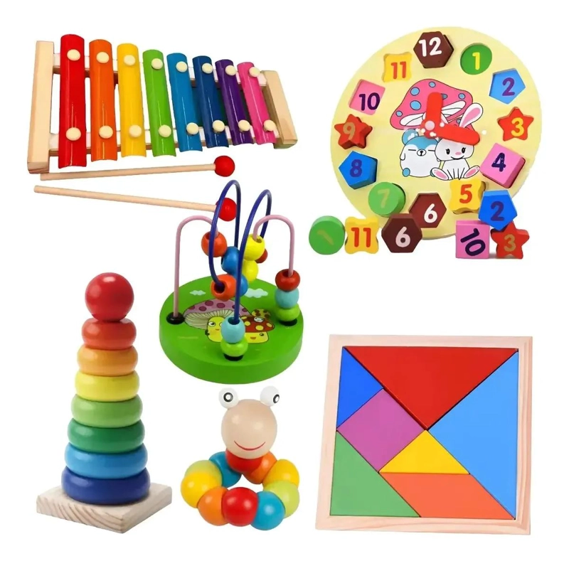 SET DE JUGUETES DIDACTICOS DE MADERA PARA NIÑOS - 2