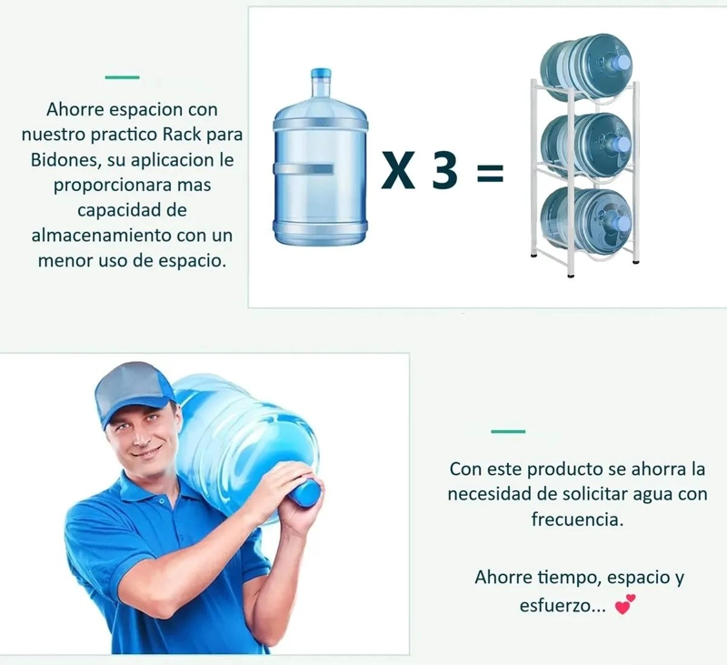 ESTANTE ORGANIZADOR PARA 3 BIDONES DE AGUA DE 20 LITROS - 4