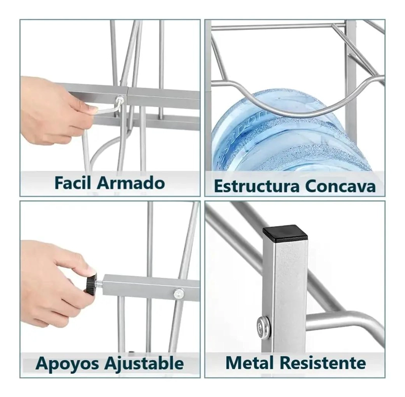 ESTANTE ORGANIZADOR PARA 3 BIDONES DE AGUA DE 20 LITROS - 6