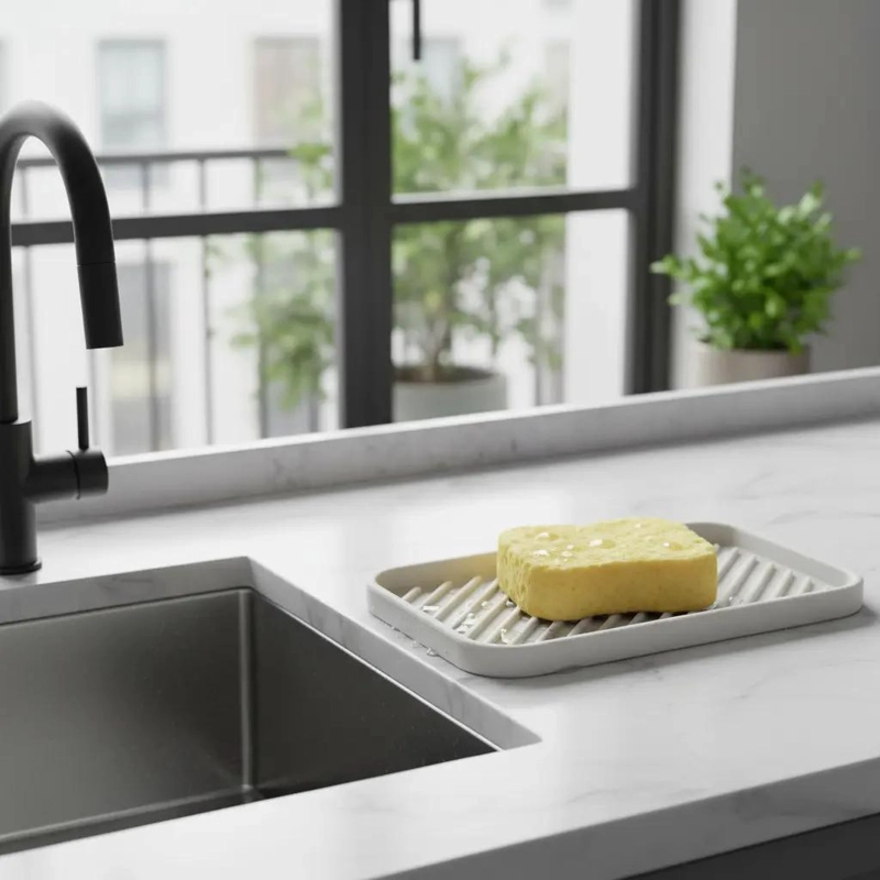 SOPORTE DE SILICONA PARA ESPONJA DE COCINA Y BAÑO - 6