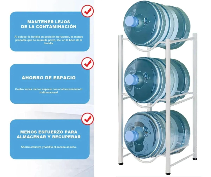 ESTANTE ORGANIZADOR PARA 3 BOTELLONES DE AGUA DE 20 LITROS - 3