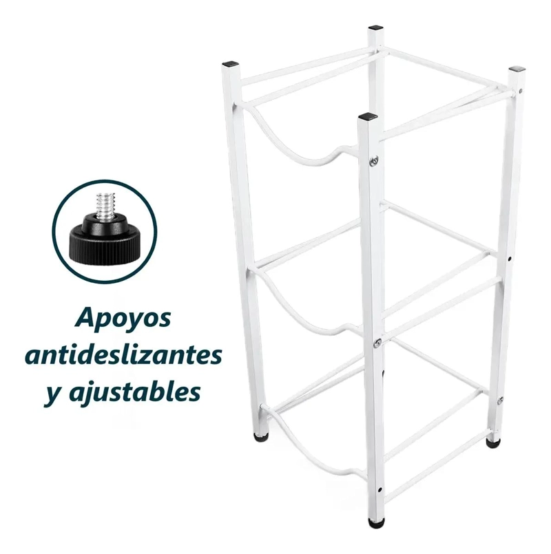 ESTANTE ORGANIZADOR PARA 3 BOTELLONES DE AGUA DE 20 LITROS - 8