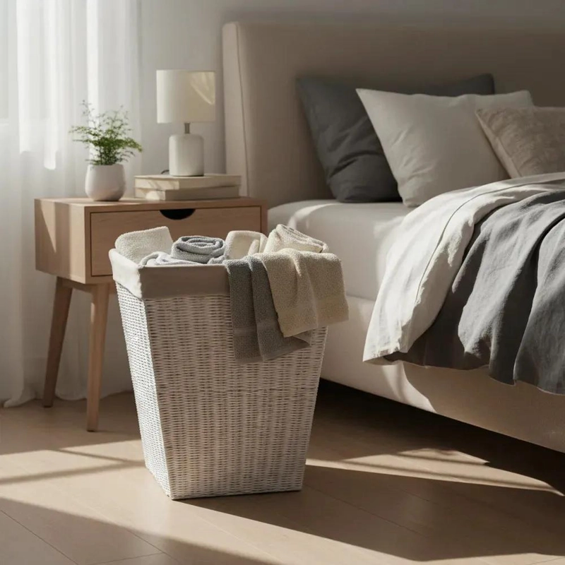 CANASTO ORGANIZADOR DE FIBRAS NATURALES PARA ROPA Y JUGUETES - 2