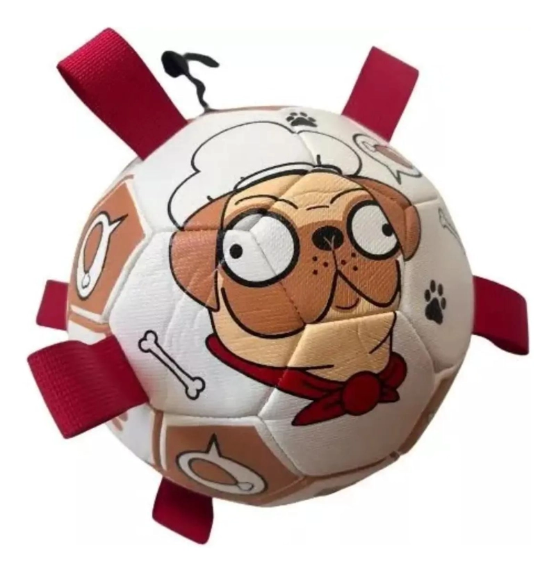 PELOTA INTERACTIVA PARA PERROS CON CUERDAS Y BOMBA - 1