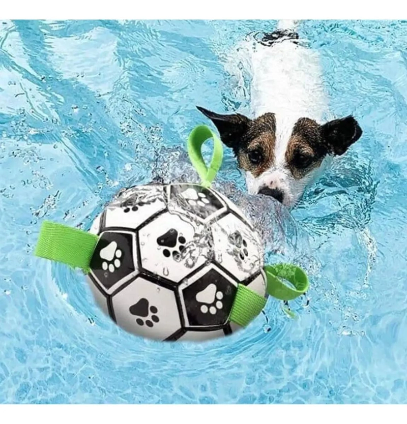 PELOTA INTERACTIVA PARA PERROS CON CUERDAS Y BOMBA - 3
