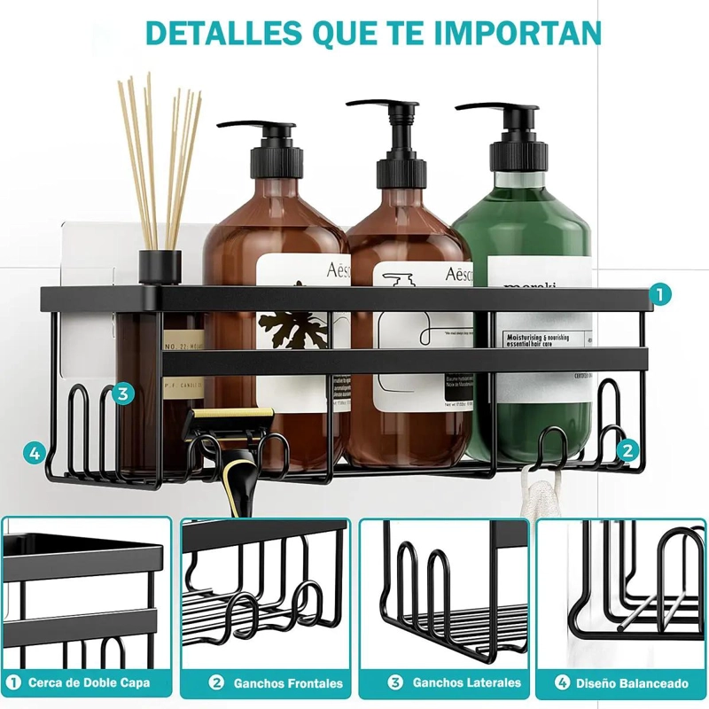 SET DE 10 ORGANIZADORES COLGANTES PARA DUCHA Y BAÑO - 5