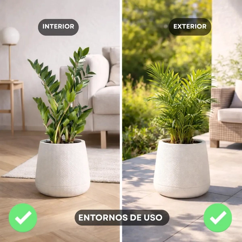 MACETERO REDONDO DE PLASTICO 22CM PARA PLANTAS DE INTERIOR Y EXTERIOR - 7
