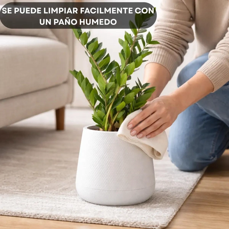 MACETERO REDONDO DE PLASTICO 22CM PARA PLANTAS DE INTERIOR Y EXTERIOR - 8