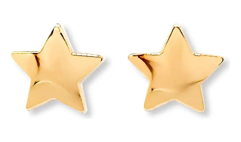 AROS ESTRELLA 16MM ENCHAPADOS EN ORO DE 18K - 1