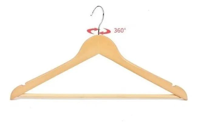 PACK DE 20 COLGADORES DE MADERA PARA ROPA CON GANCHOS - 3