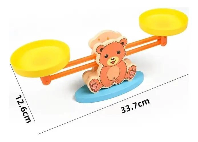 JUEGO EDUCATIVO DE MATEMATICAS CON EQUILIBRIO DE OSO DE MADERA - 7