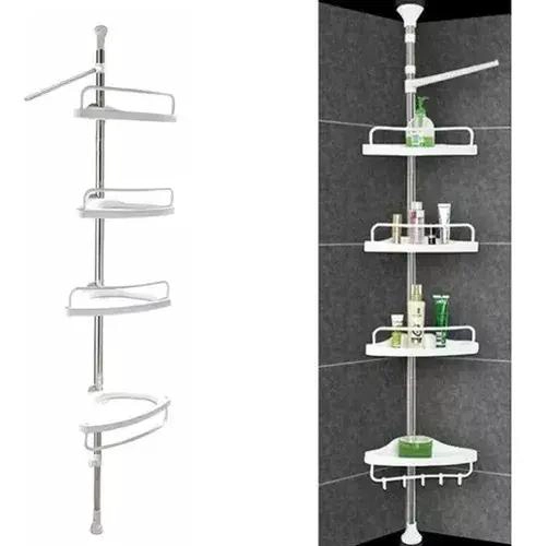 ORGANIZADOR ESQUINERO DE BAÑO CON 4 REPISAS AJUSTABLES - 3