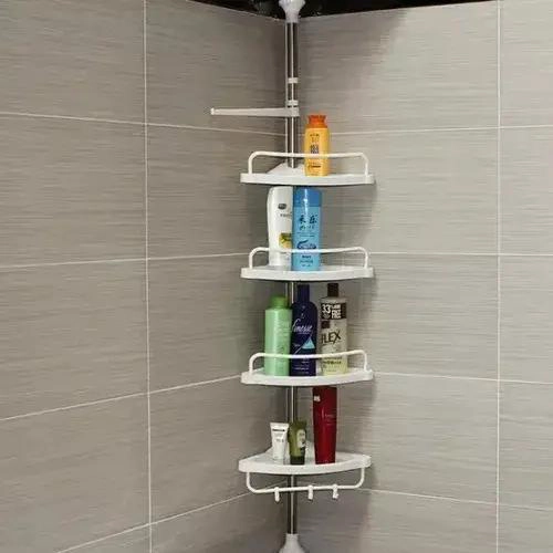 ORGANIZADOR ESQUINERO DE BAÑO CON 4 REPISAS AJUSTABLES - 4
