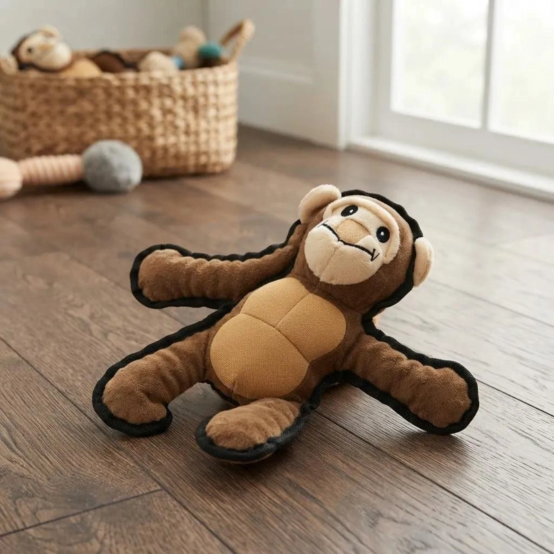 PELUCHE LOBO Y MONO MORDEDOR RESISTENTE PARA PERROS - 4