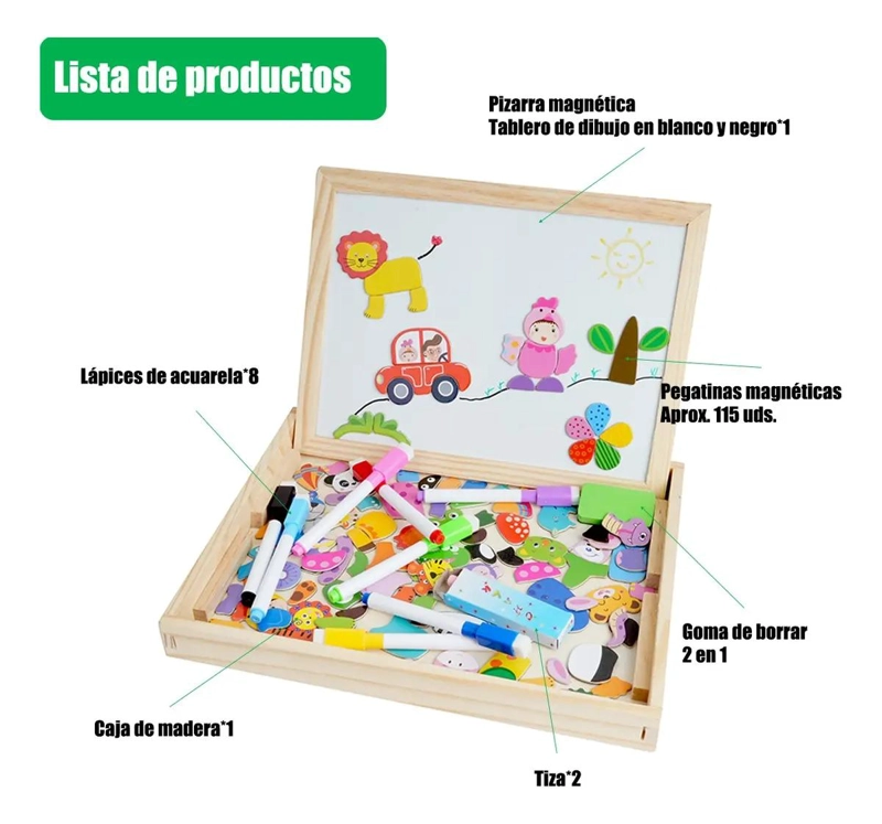 ROMPECABEZAS MAGNE TICO DE MADERA PARA NIÑOS Y ADULTOS - 7