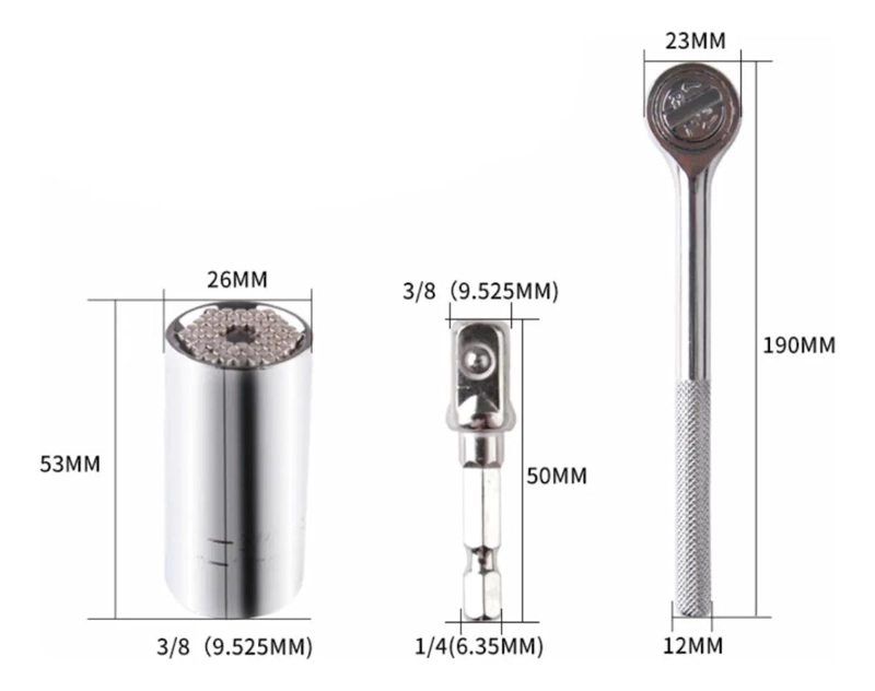 LLAVE COMBINADA AJUSTABLE DE ACERO - 2