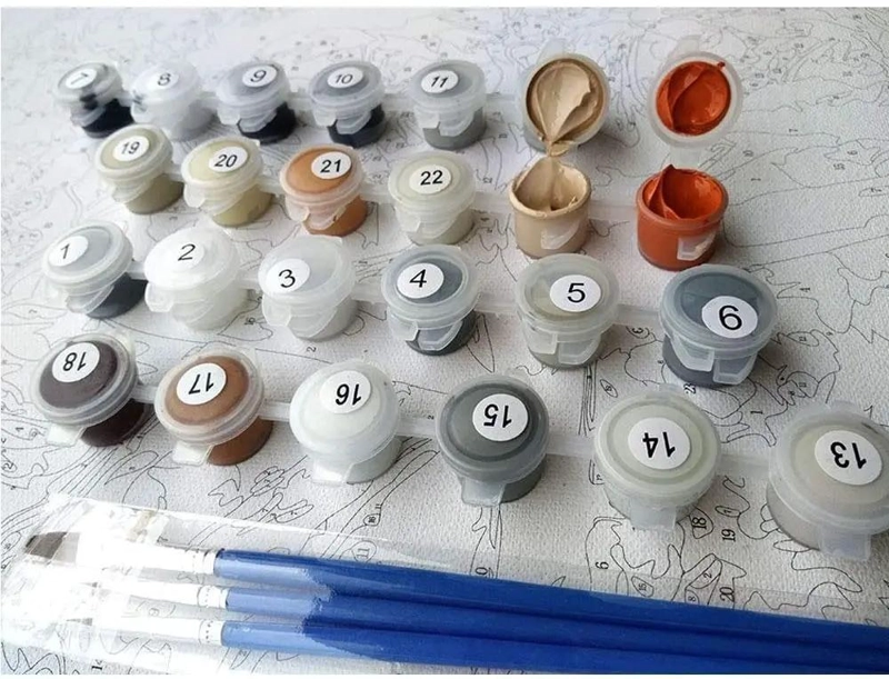 KIT DE PINTURA POR NUMEROS ELEFANTES EN AFRICA 40X50 CM - 8