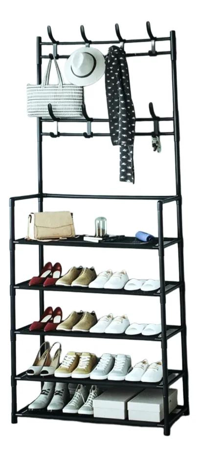 ZAPATERO ORGANIZADOR CON PERCHERO MULTIFUNCIONAL DE 5 NIVELES - 1