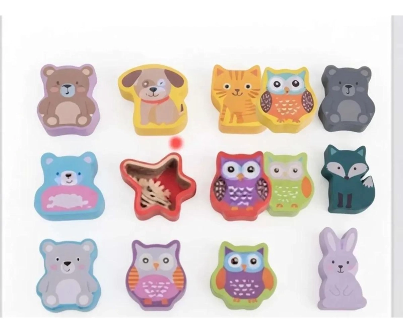 PUZZLE DE MADERA PARA APRENDER FORMAS Y ANIMALES - 2