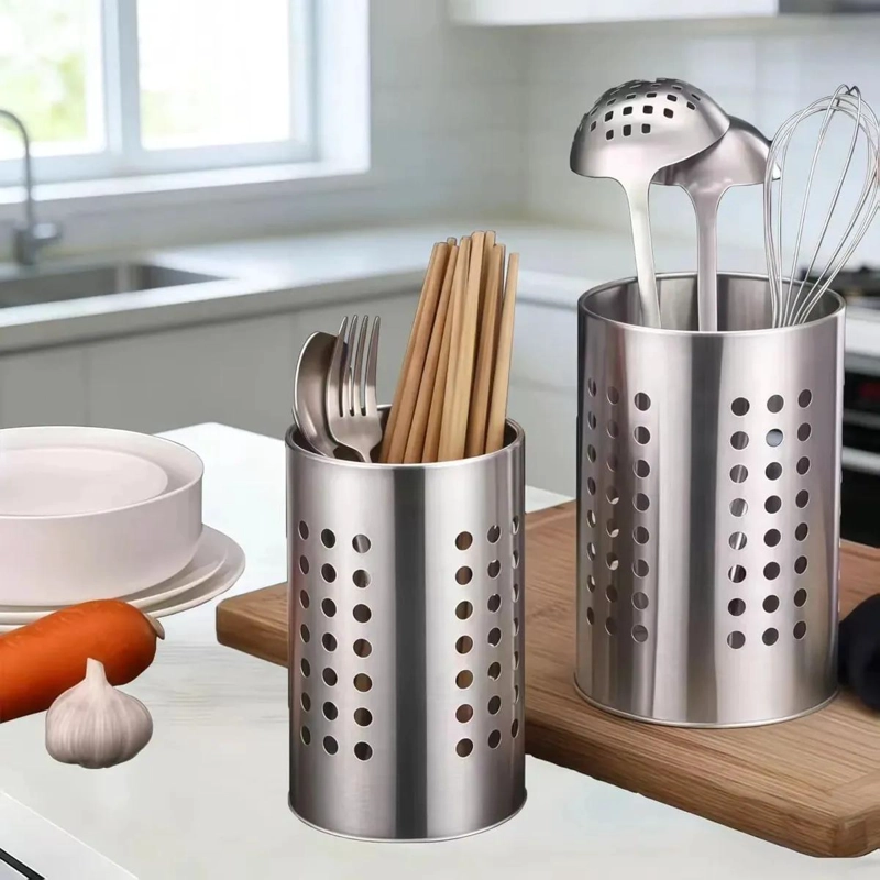 SOPORTE DE ACERO INOXIDABLE PARA UTENSILIOS DE COCINA 18X12CM - 3
