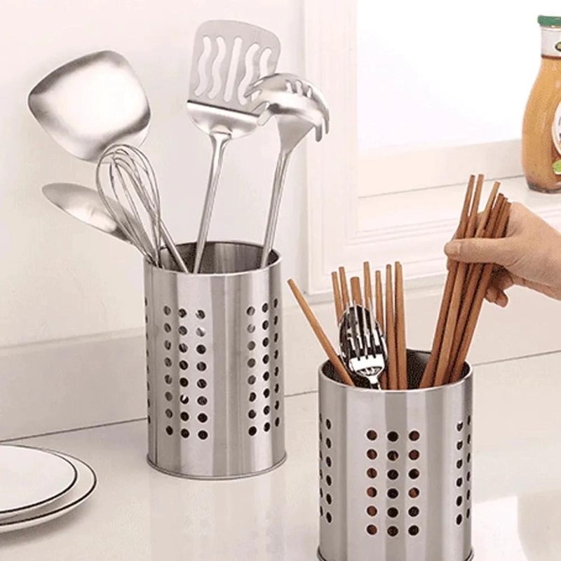SOPORTE DE ACERO INOXIDABLE PARA UTENSILIOS DE COCINA 18X12CM - 6