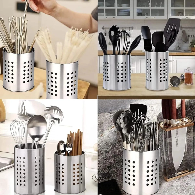 SOPORTE DE ACERO INOXIDABLE PARA UTENSILIOS DE COCINA 18X12CM - 8