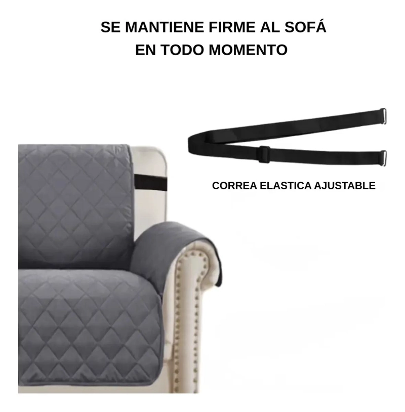 FUNDA PROTECTORA IMPERMEABLE PARA SOFA DE 1 PLAZA RESISTENTE Y DURADERA - 4