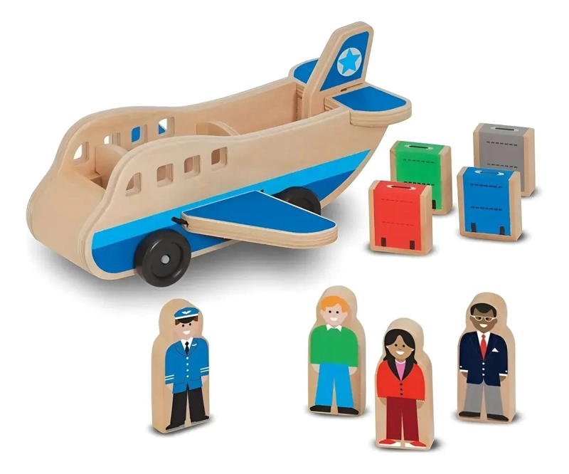 AVION DE MADERA JUGUETE DIDACTICO PARA NIÑOS DE 3 AÑOS - 1