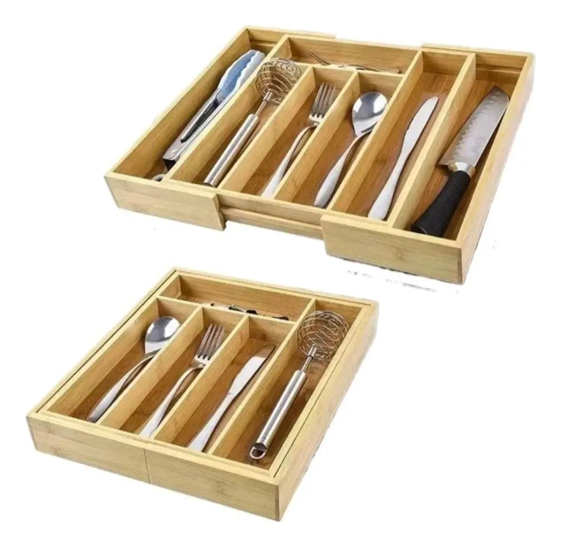 ORGANIZADOR DE CAJONES DE BAMBU EXPANDIBLE PARA UTENSILIOS - 1